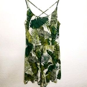H&M green palm small romper